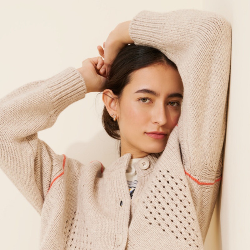 Diamond Eyelet Cardigan