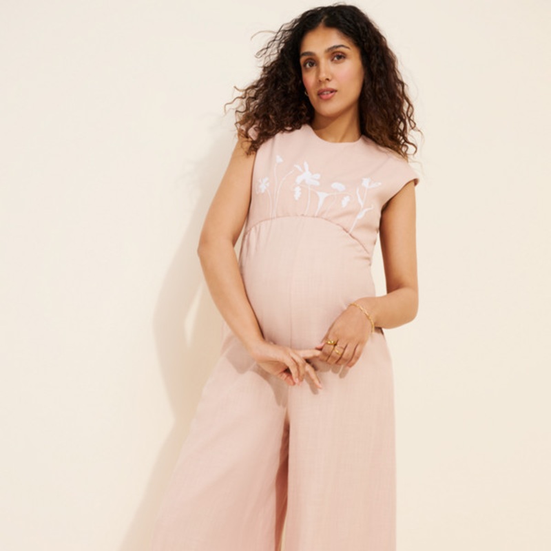 Maternity Martha Embroidered Jumpsuit