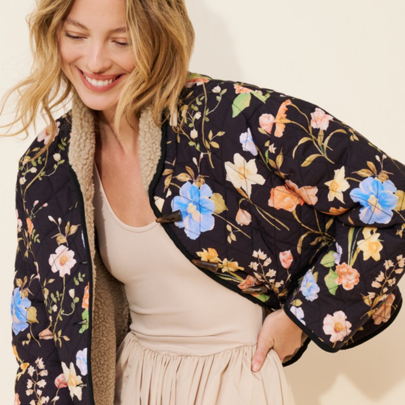 Quilted Sherpa Lined Jacket