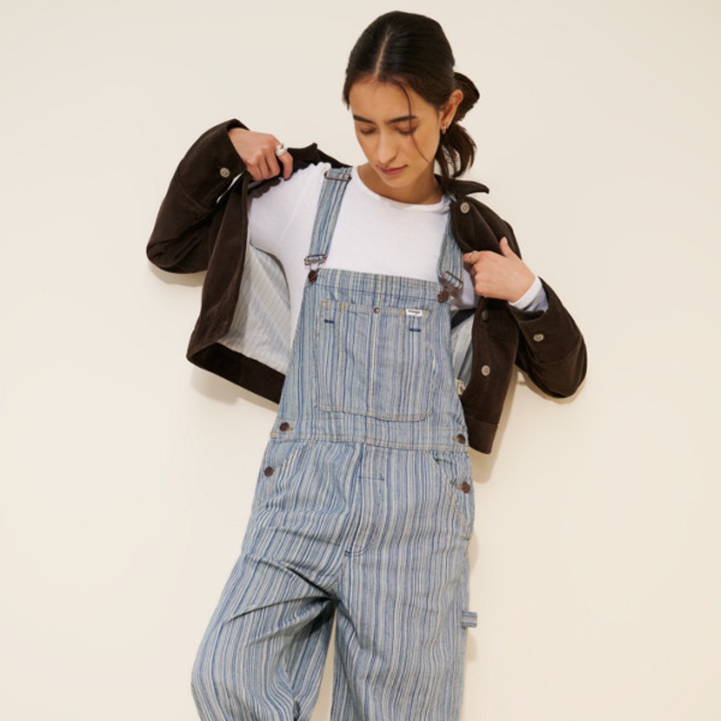 Striped Straight Leg Overalls