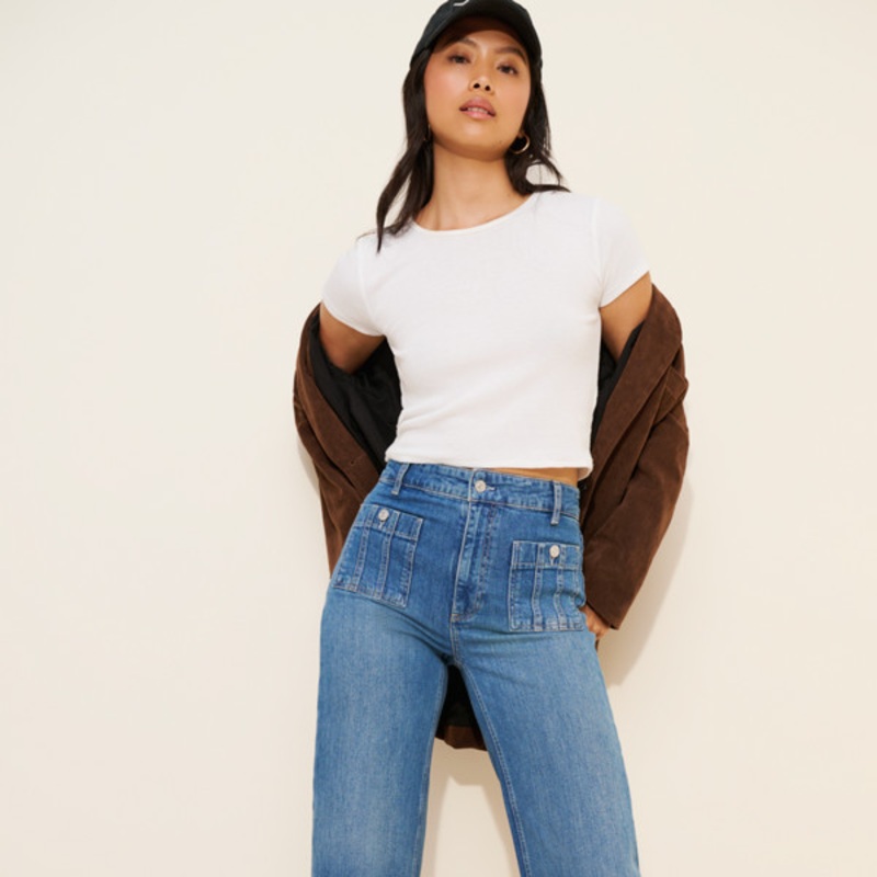 Anessa Seamed Patch Pocket Jeans