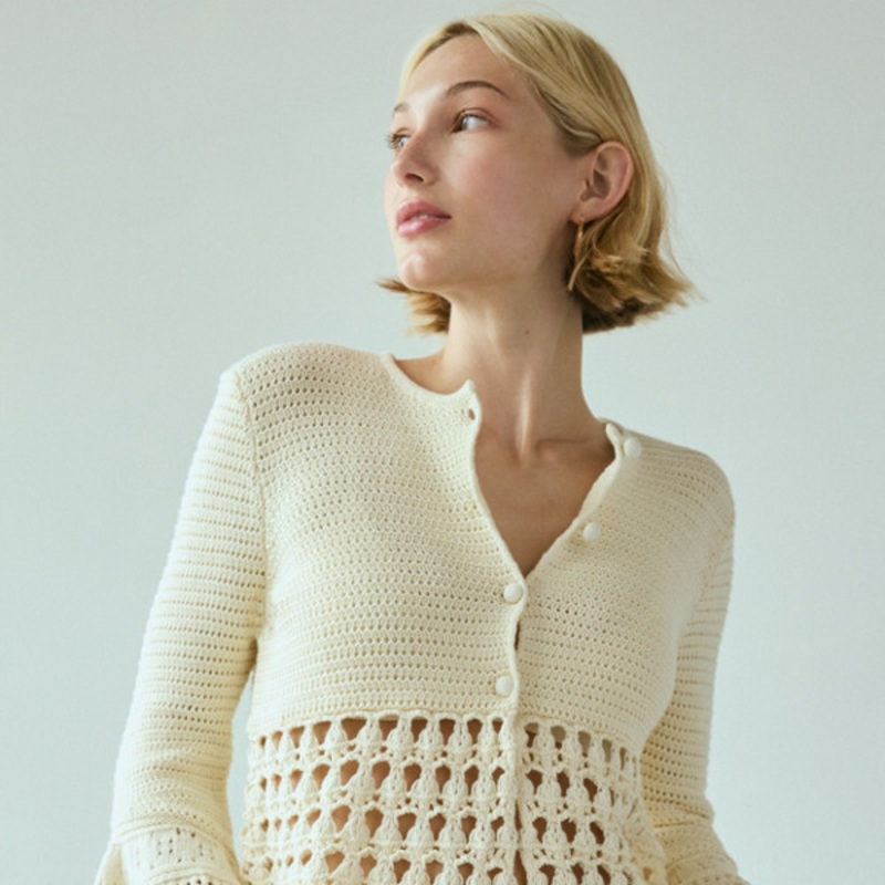 Stevie Crochet Bell Sleeve Flyaway Cardigan