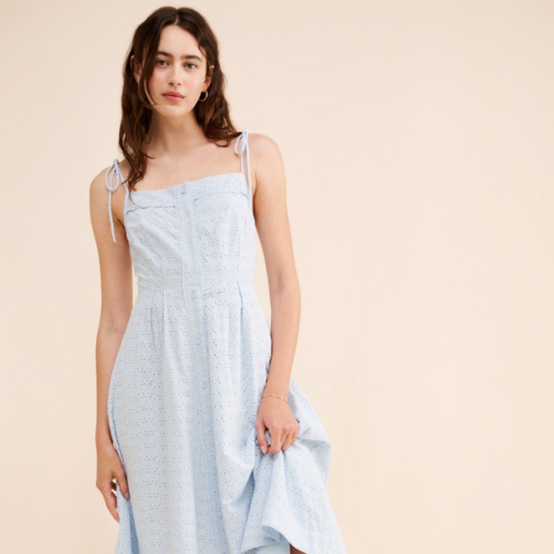 Acadia Eyelet Midi Dress