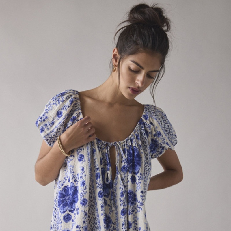 Amara Cotton-Blend Slip Mini Dress