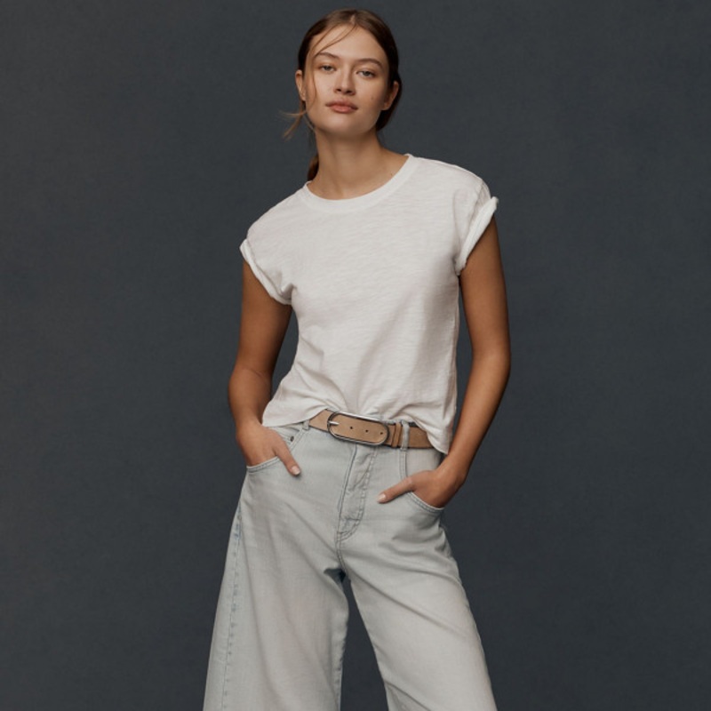 The Adi Regenerative Cotton High-Rise Crop Relaxed Flare Jeans