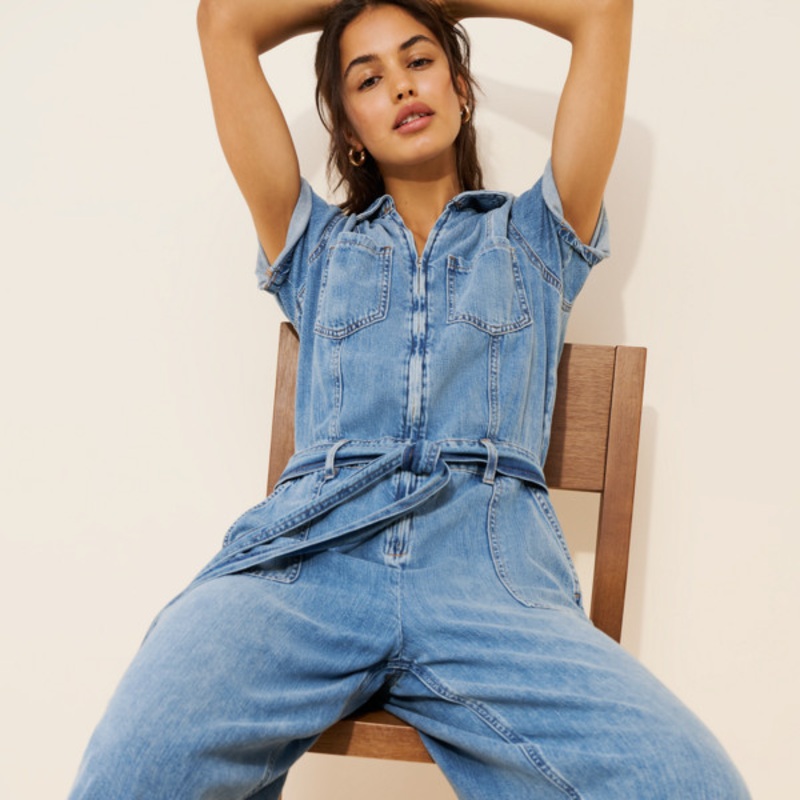 Fit For Success Lite Linen Denim Jumpsuit