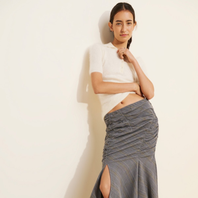 Sexy Ruched Mermaid Midi Skirt