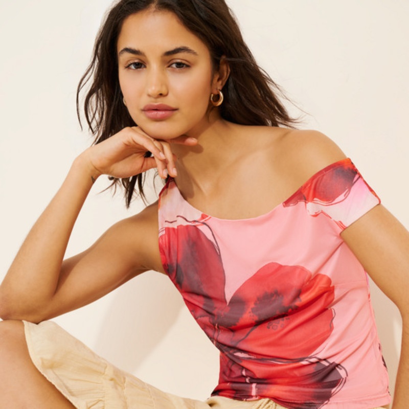 Watercolor Blotted Floral Top