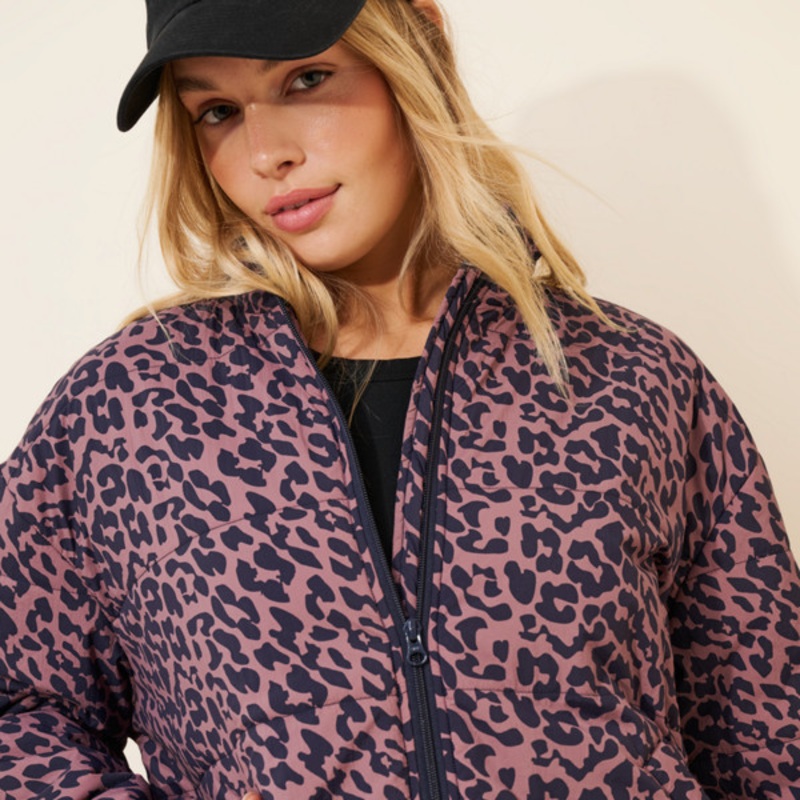 Animal Print Puffer Jacket