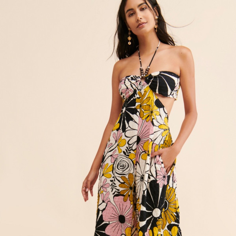 Bead Wide Leg Jumpsuit