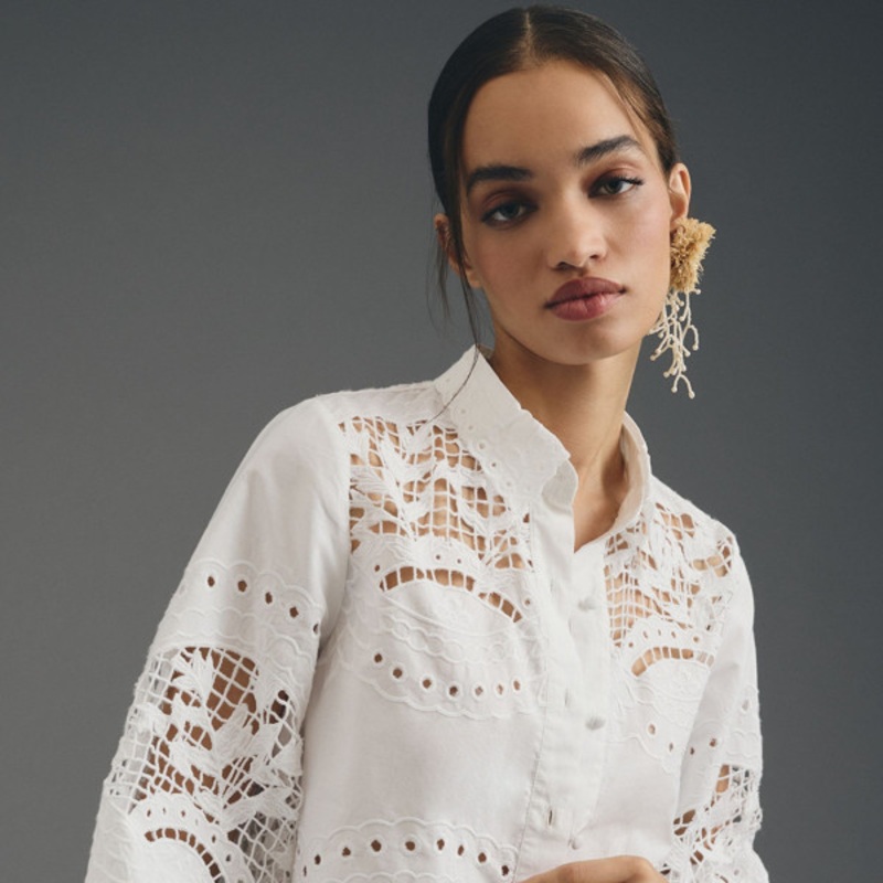 Cutwork Buttondown Blouse