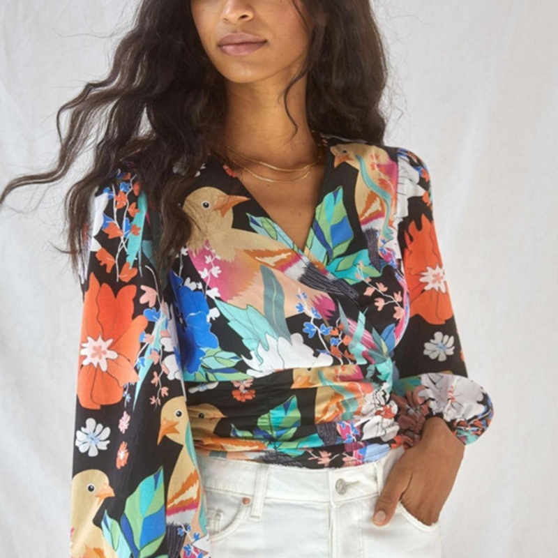 Floral Tie-Back Blouse