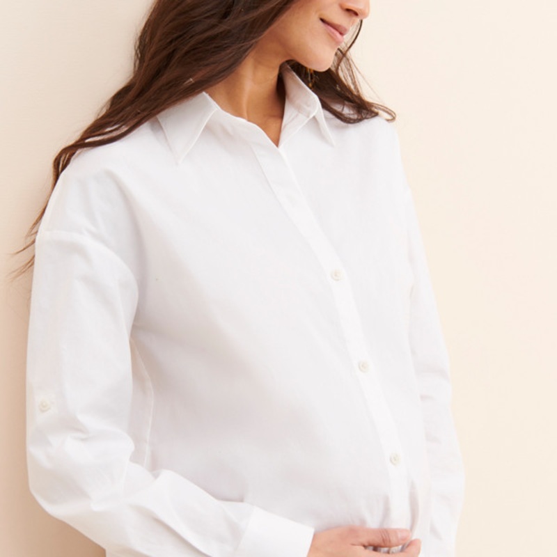 Maternity High-Low Buttondown