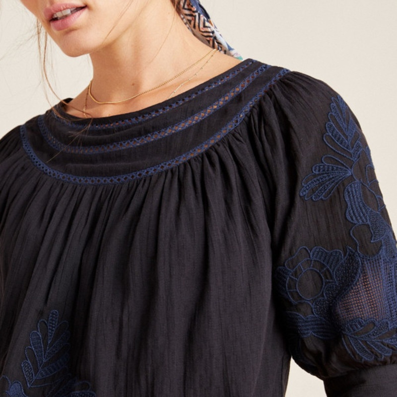 Salma Embroidered Peasant Blouse