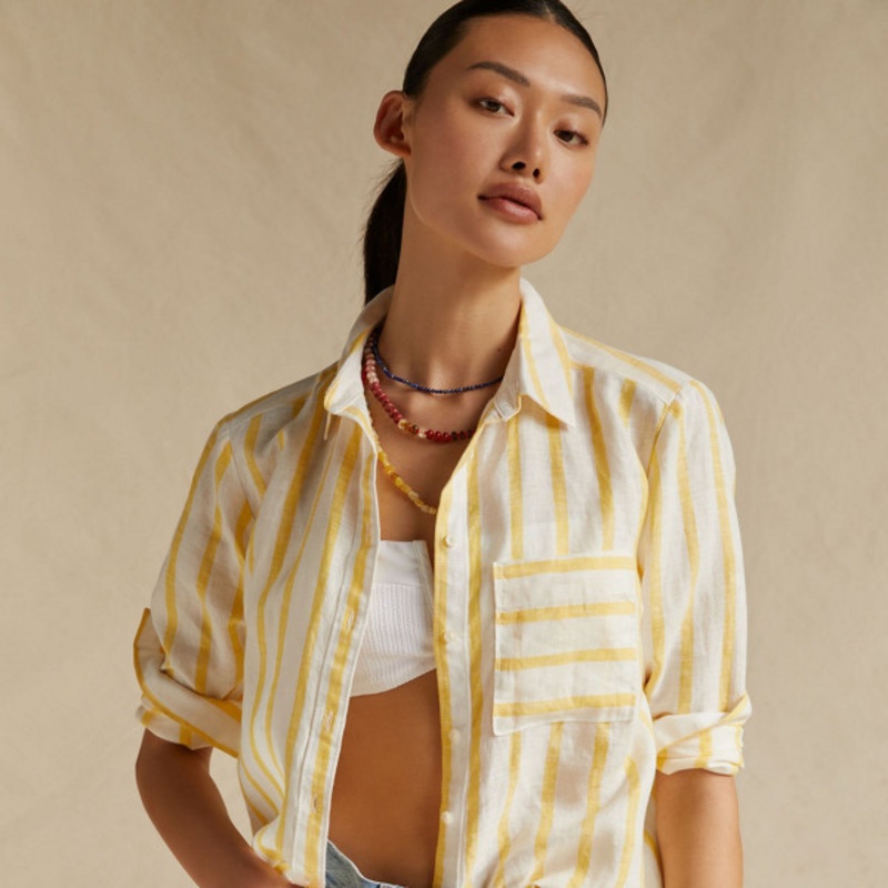 Striped High-Low Buttondown