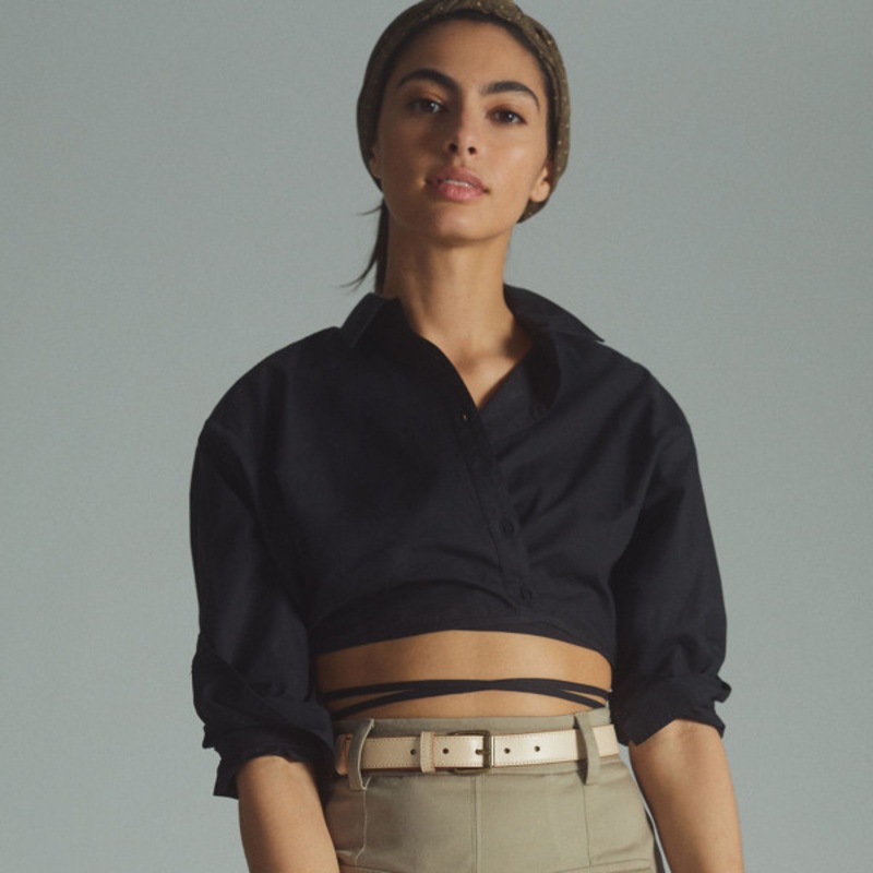 Utility Pleat-Front Mini Skirt