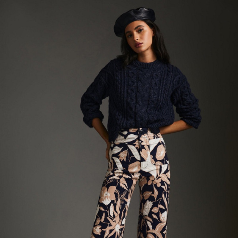 Colette Cropped Printed Wide-Leg Pants