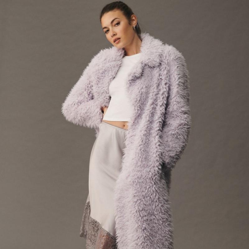 Faux Fur Longline Coat