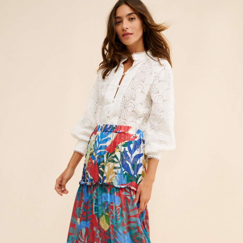 Floral Printed Tiered Maxi Skirt