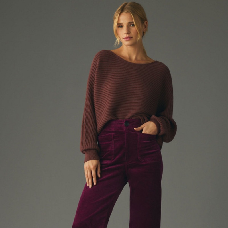 The Colette Cropped Wide-Leg Corduroy Pants