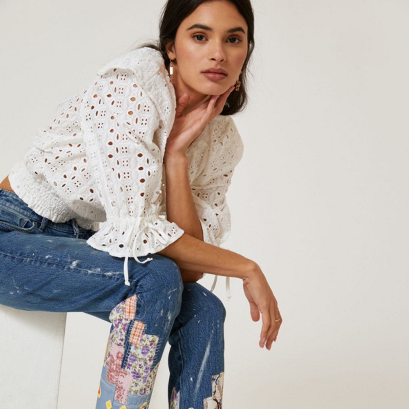 The Heritage Mid-Rise Quilted Hem Jeans