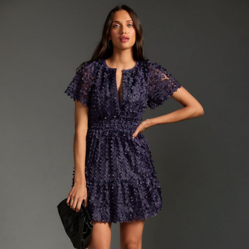 The Somerset Mini Dress: Floral Appliqu Edition