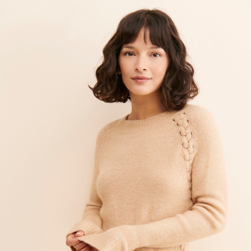 Braided Knit Pullover