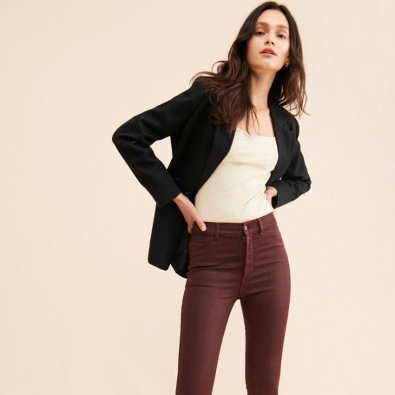 Bridget Coated Crop Flare Jeans