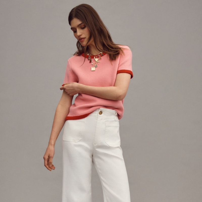 The Colette Cropped High-Rise Wide-Leg Jeans: Scallop-Hem Edition