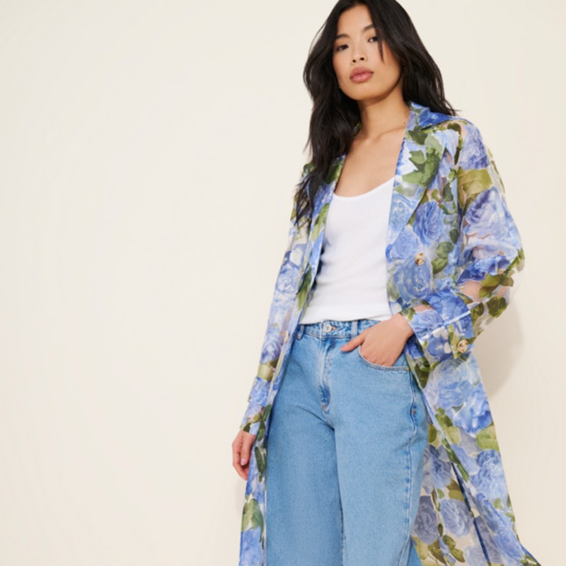Floral Trench Coat