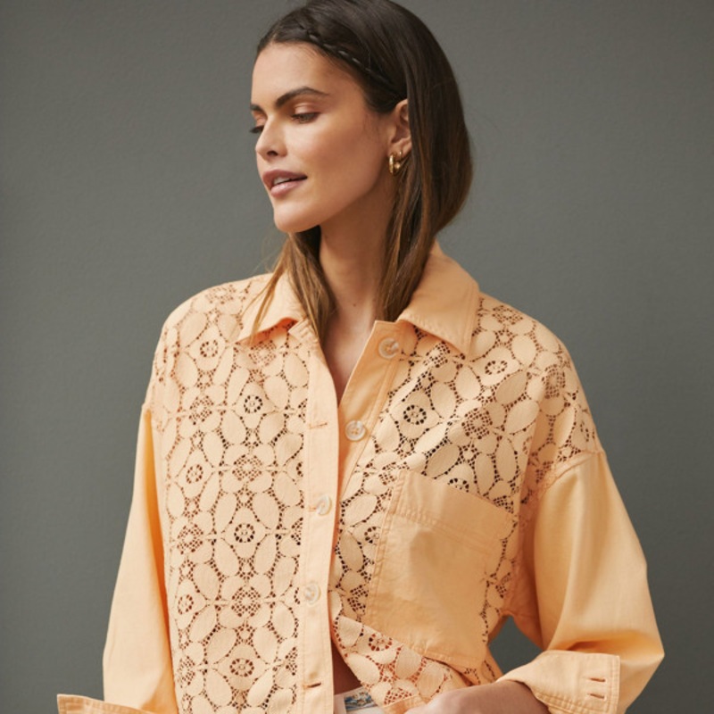 Lace Block Buttondown