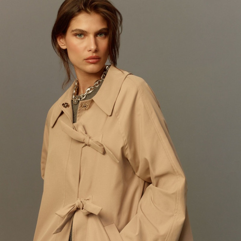 Bow Toggle Trench Coat