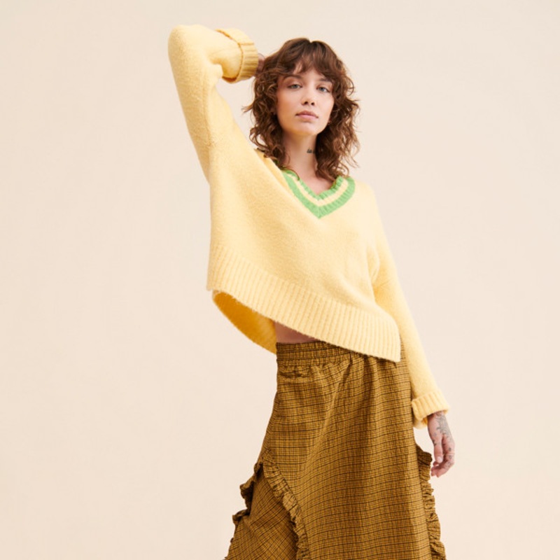 Cherie Seersucker Midi Skirt