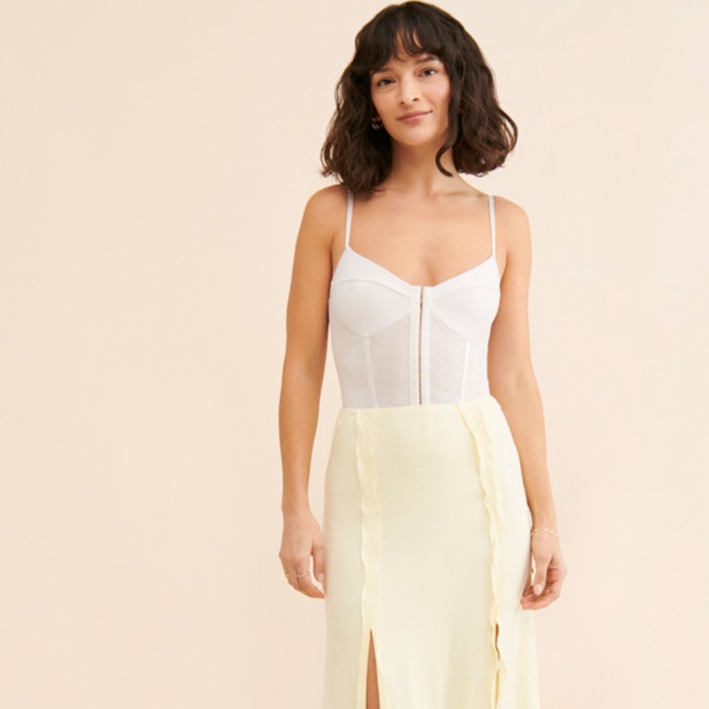 Stroke Frill Maxi Skirt