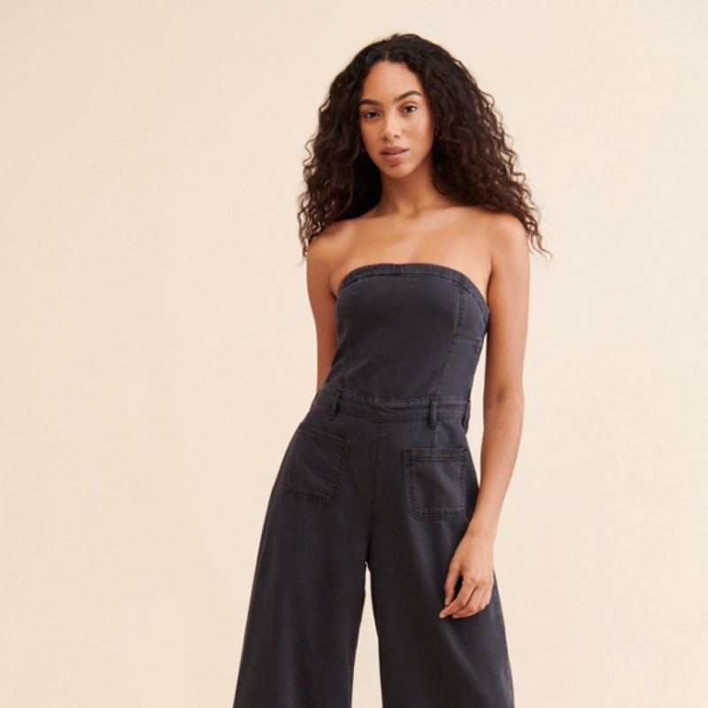 The Skipper Strapless Crop Wide-Leg Jumpsuit
