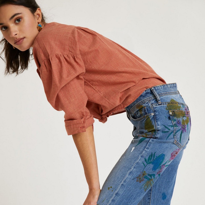 The Slim Boyfriend Mid-Rise Distressed Jeans
