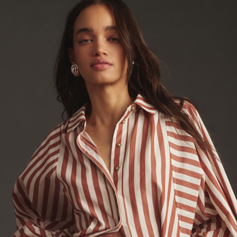 Boyfriend Batwing Buttondown Blouse