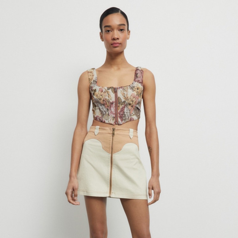 Cody Denim Western Mini Skirt