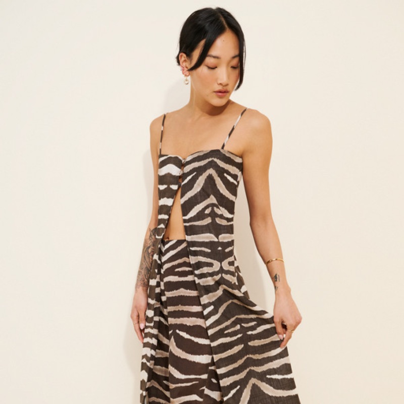 Timora Zebra Longline Blouse