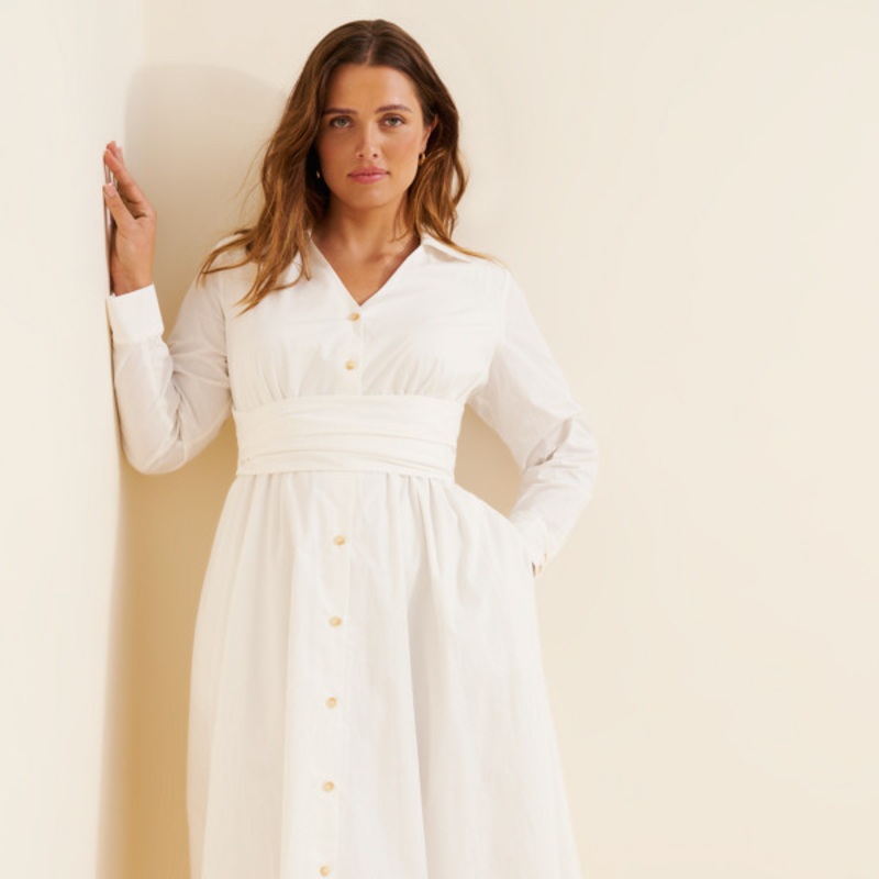 Wrap Waist Shirt Dress