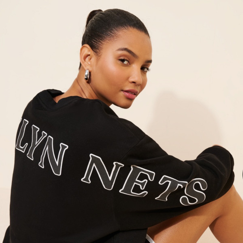 Brooklyn Nets Oversized Crewneck Sweatshirt
