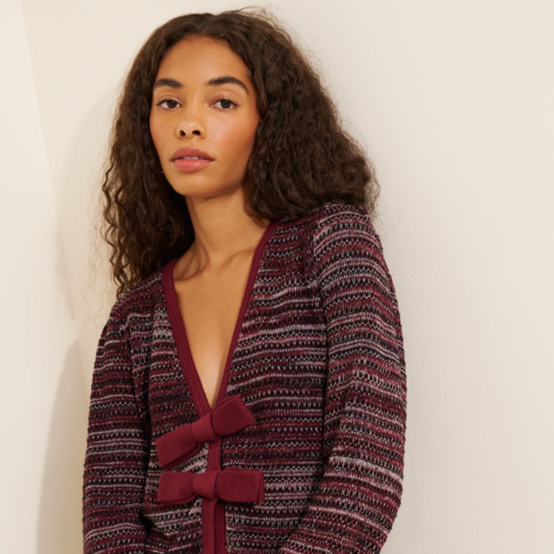 Elaine Puff-Sleeve Bow Sweater