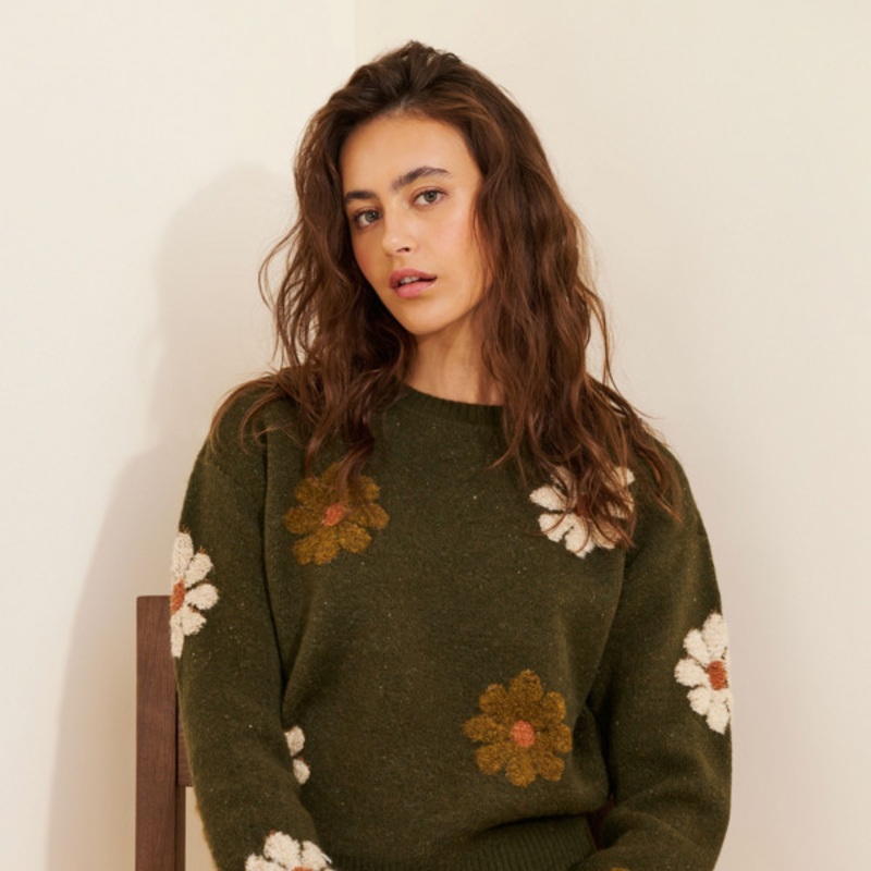 Floral Crewneck Sweater