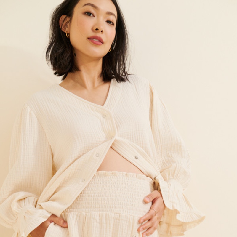 Maternity Luxe Ruffle Hem Shorts