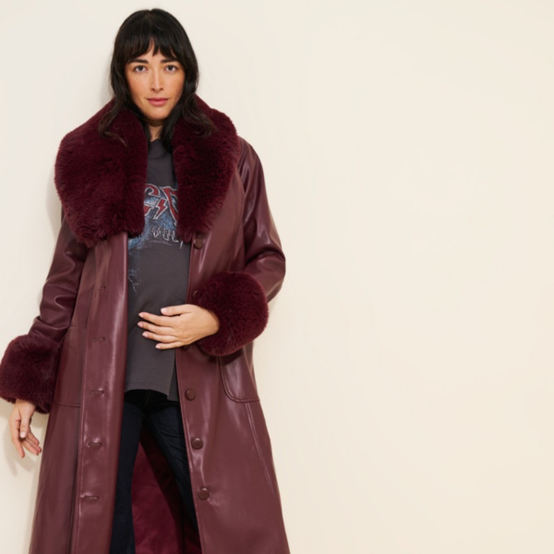 Maternity Mixed Media Coat