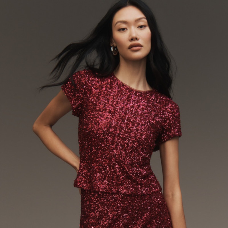 The Tilda Sequin Mini Slip Skirt