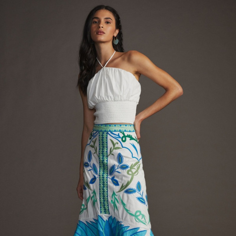 Deco Mermaid Midi Skirt