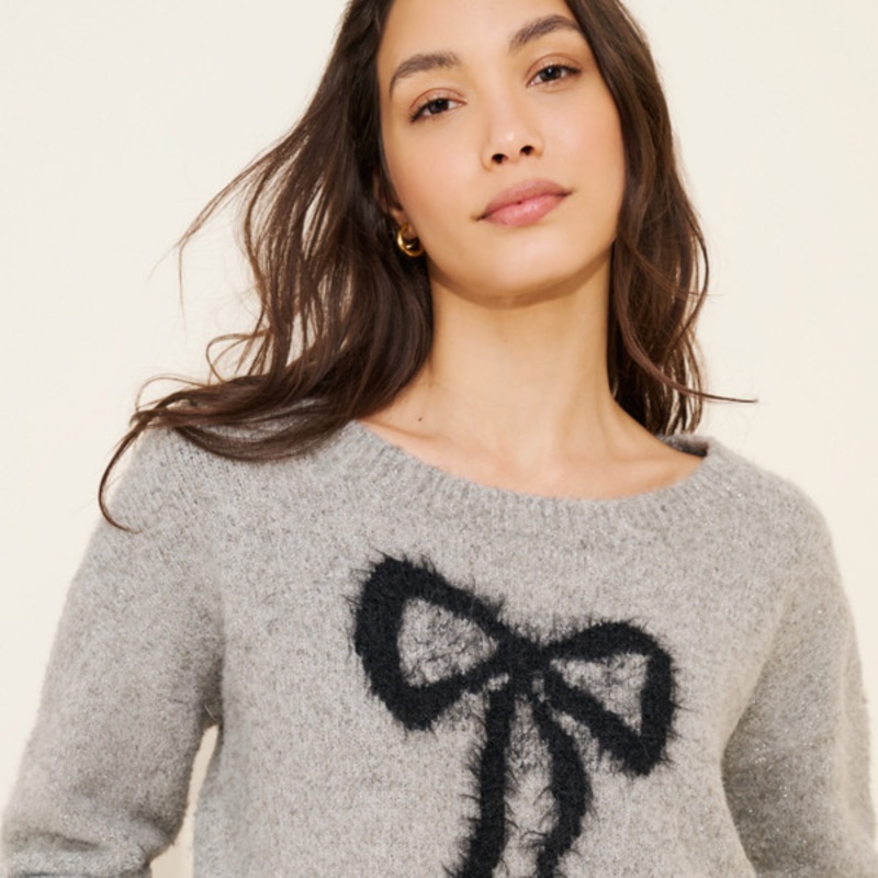 Bow Icon Shimmer Sweater
