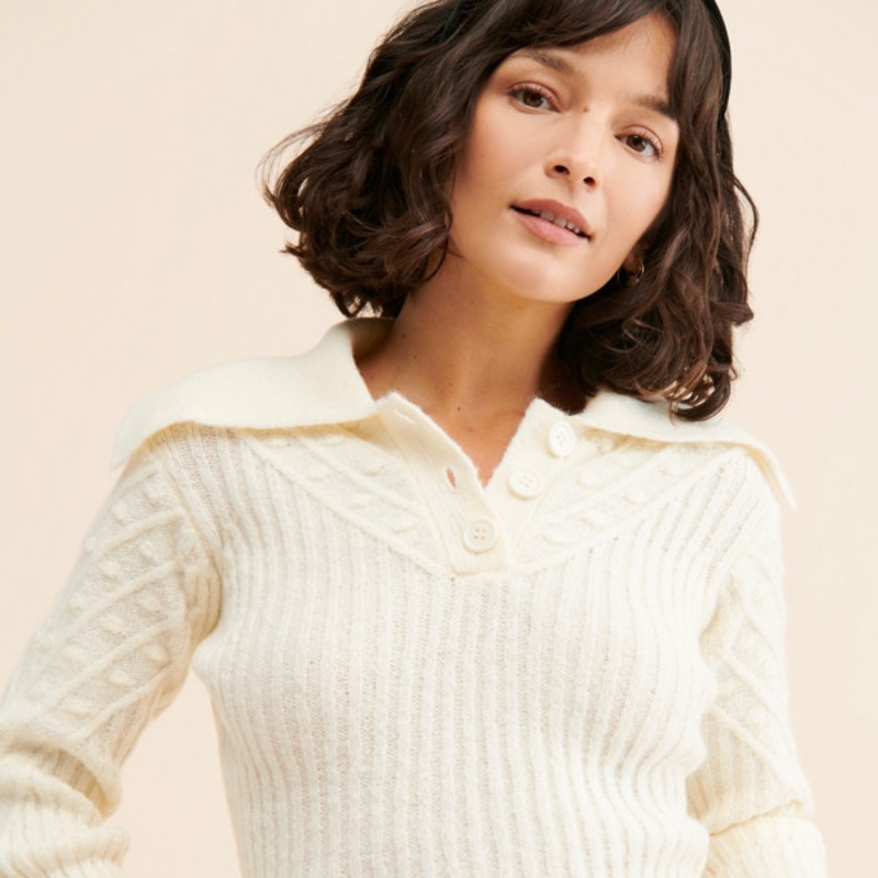 Button Polo Sweater