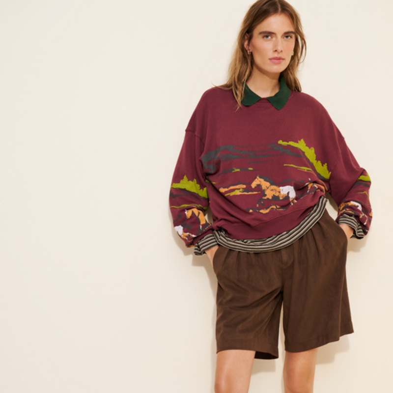 Running Horses Oversized Sweatshirt